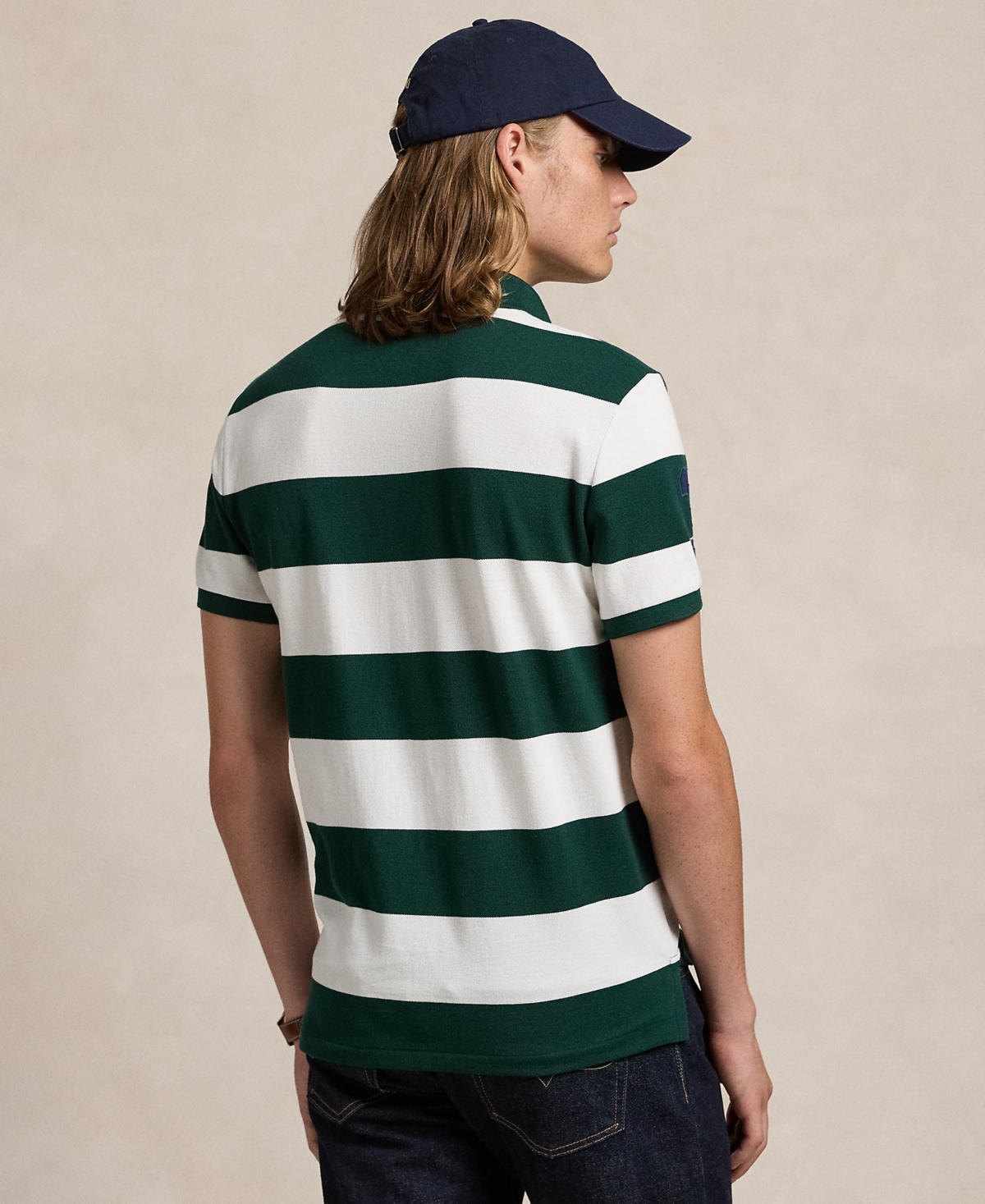 Polo Ralph Lauren Men's Custom Slim Fit Big Pony Crest Mesh Polo -white