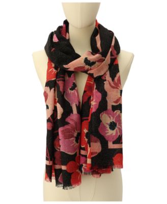Women's Fall Poppies Wool Oblong Scarf