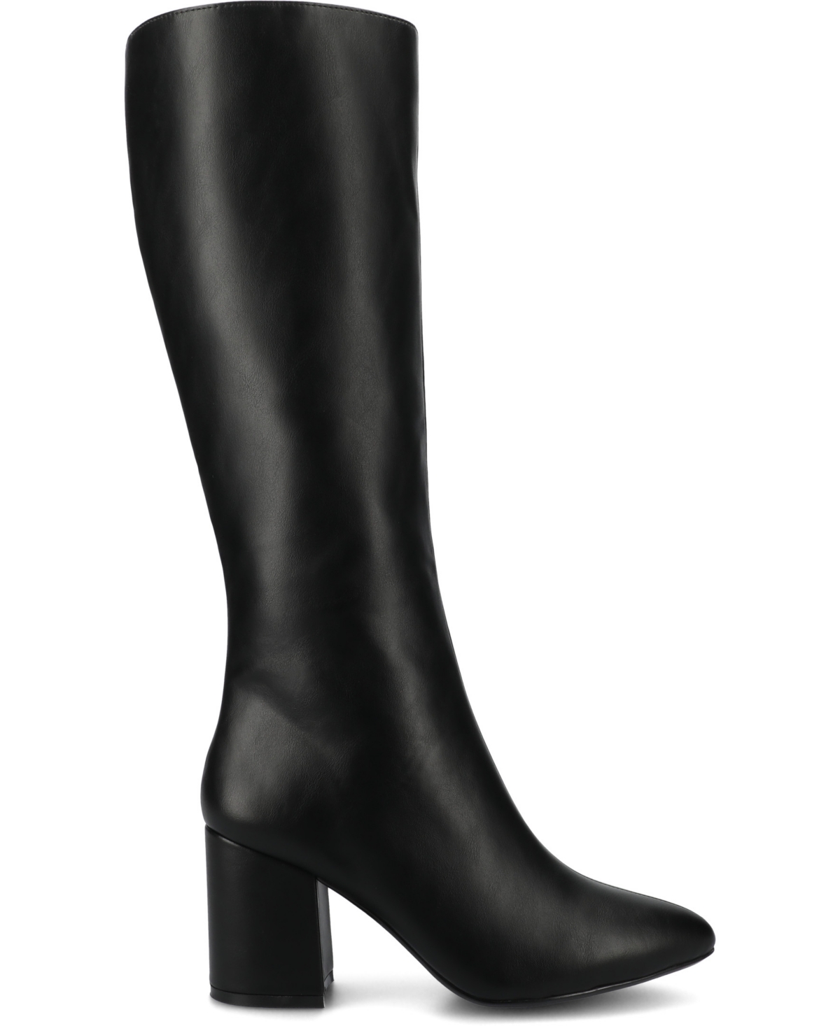Journee Collection Journee Women's Ameylia Block Heel Knee High Boots In Black Pu