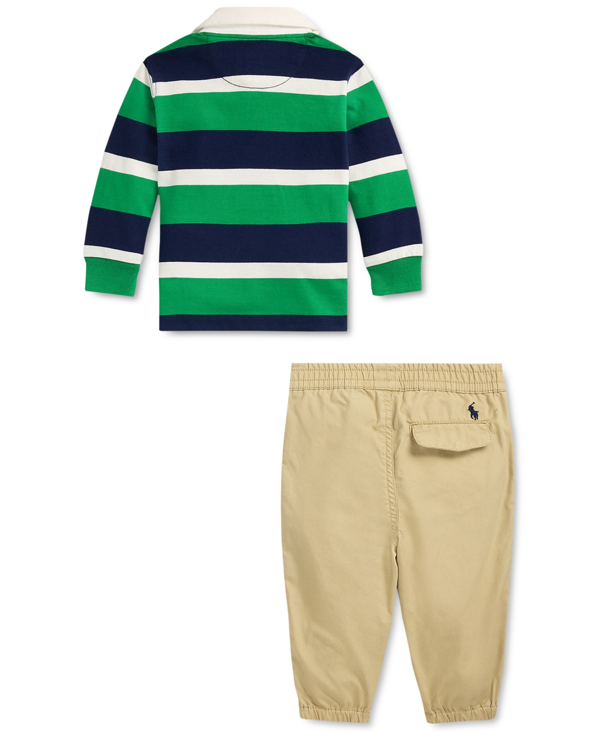 Polo Ralph Lauren Baby Boys Cotton Striped Rugby Shirt & Jogger Pants, 2 Piece Set