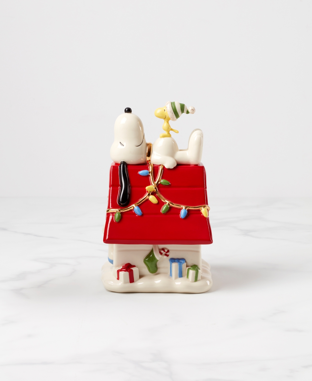 Lenox Snoopy & Woodstock Figural Covered Candy Jar
