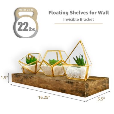 3 Pack 16 Inch  Floating Shelves - for Bedroom, Kitchen, Living Room, Office