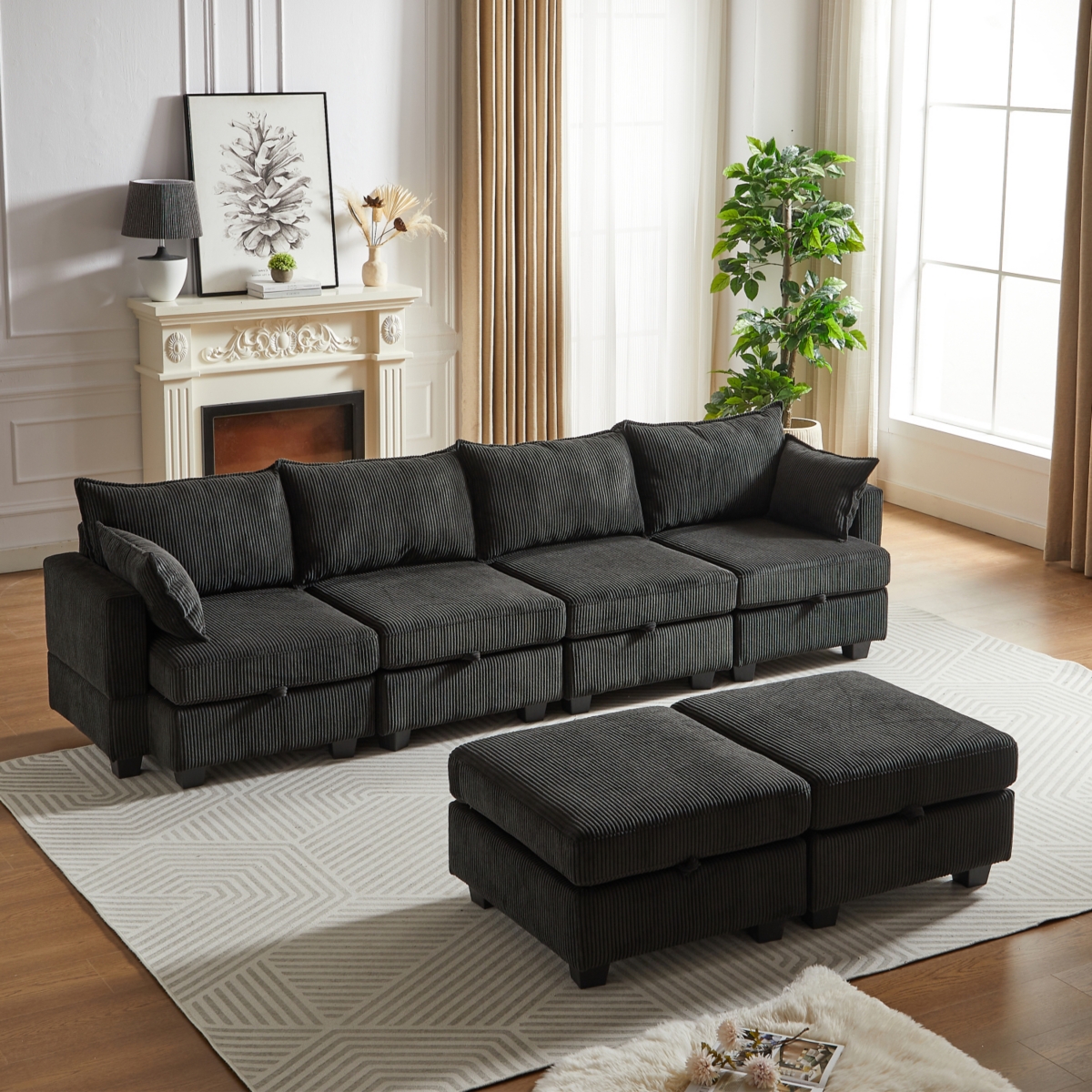 Streamdale Furniture Flexible Modular Sectional Sofa with Storage