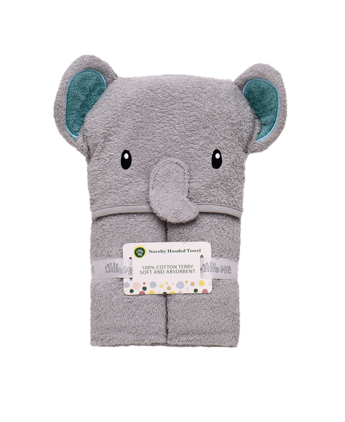 Little Me Baby Boys Or Baby Girls Elephant Cotton Hooded Bath Towel In Gray