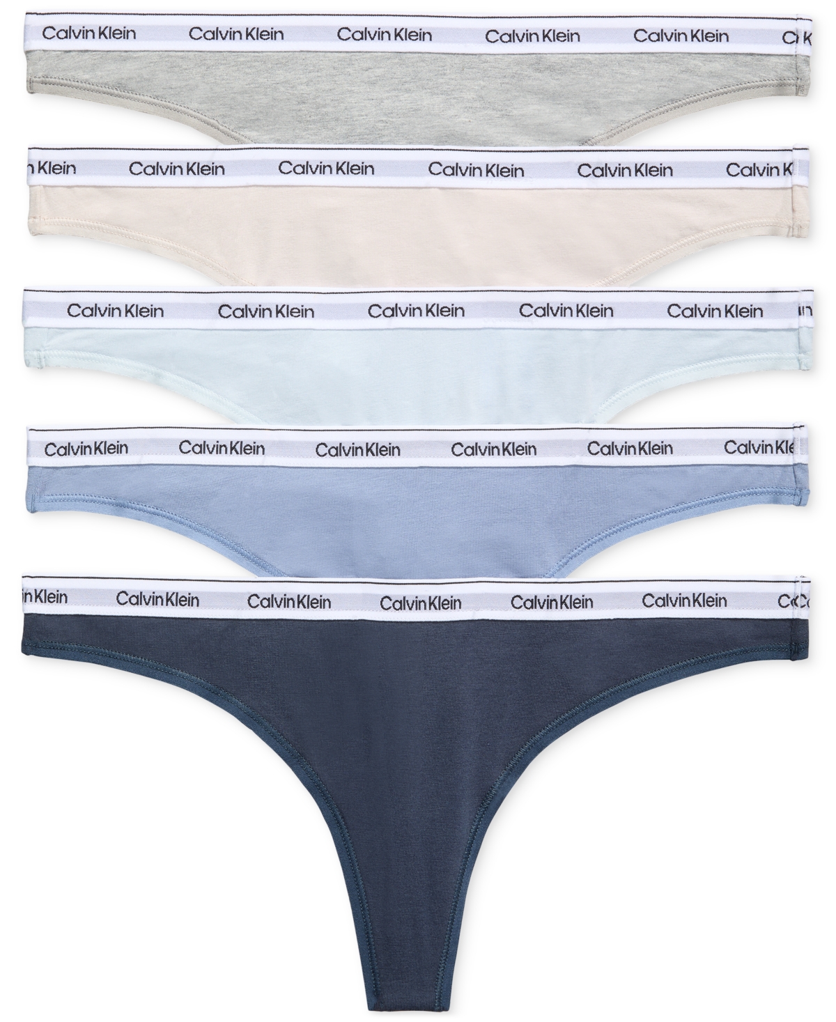 Calvin Klein Women's 5-Pk. Modern Logo Low-Rise Thong Underwear