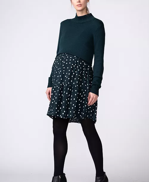 women's maternity to nursing sweater dress