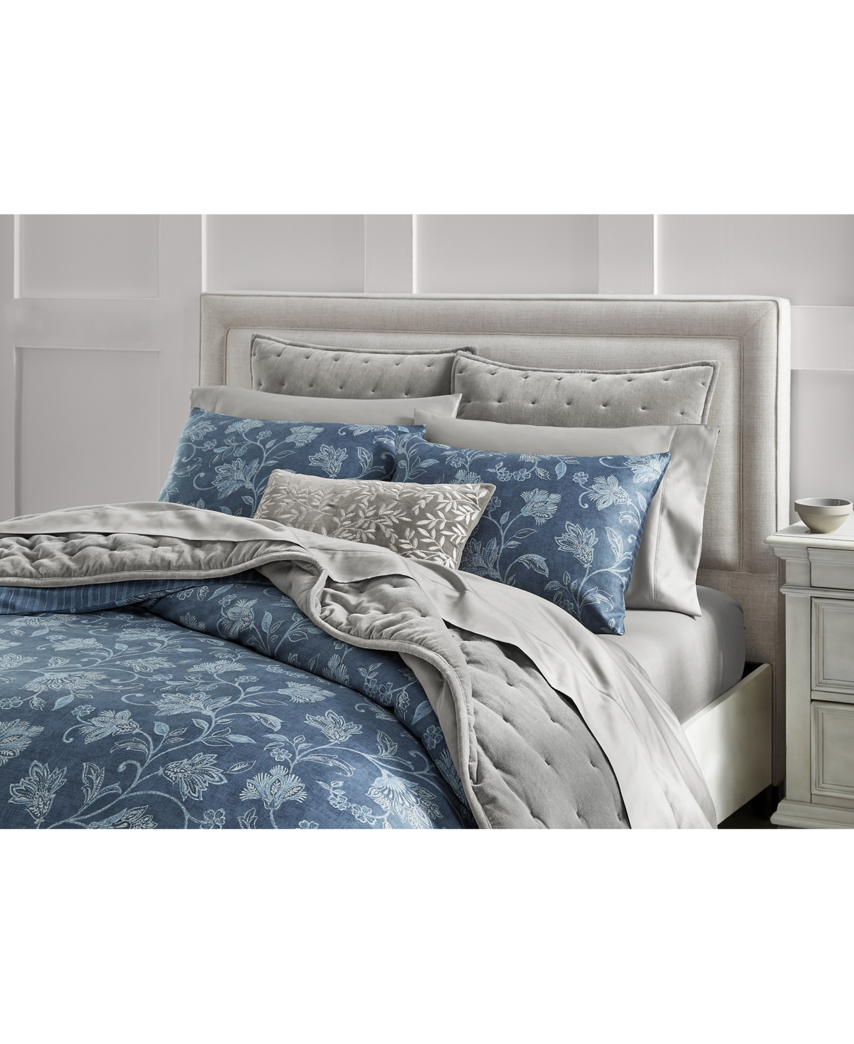 Charter Club Azure Jacobean 3-pc. Comforter Set, Full/queen, Exclusively At Macy's In Blue