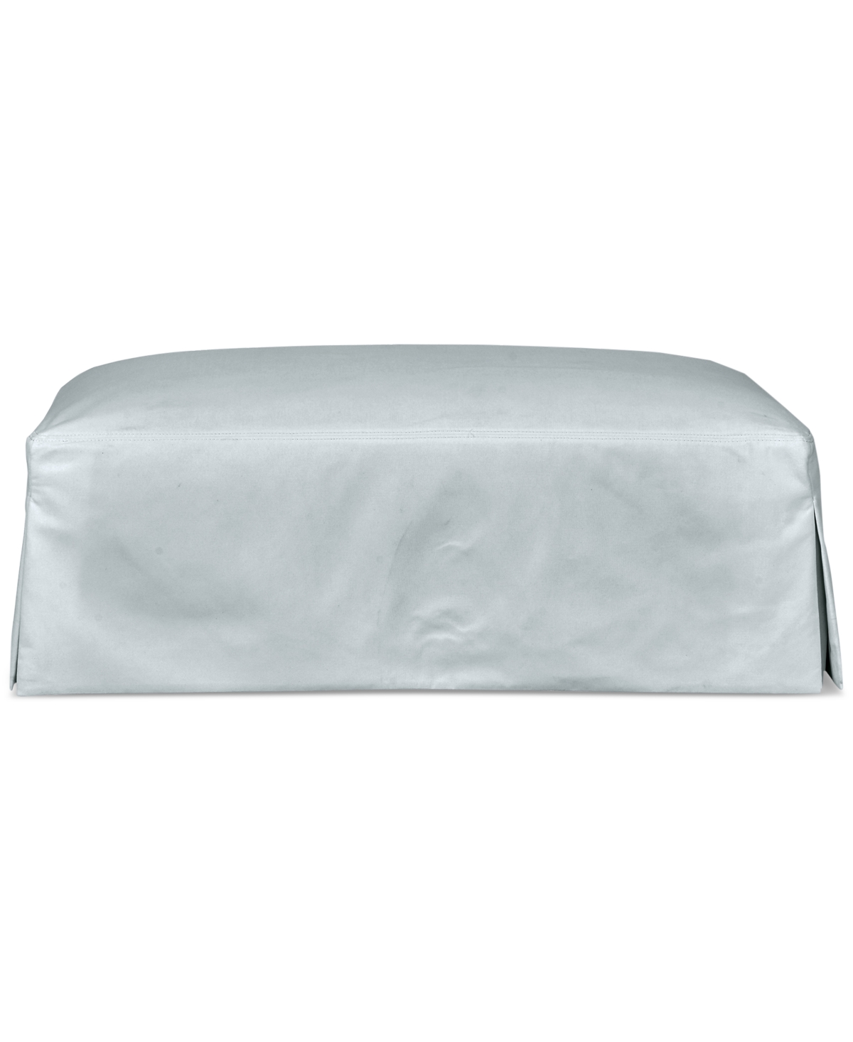 Macy's Brenalee 46" Performance Fabric Slipcover Ottoman In Peyton Light Blue