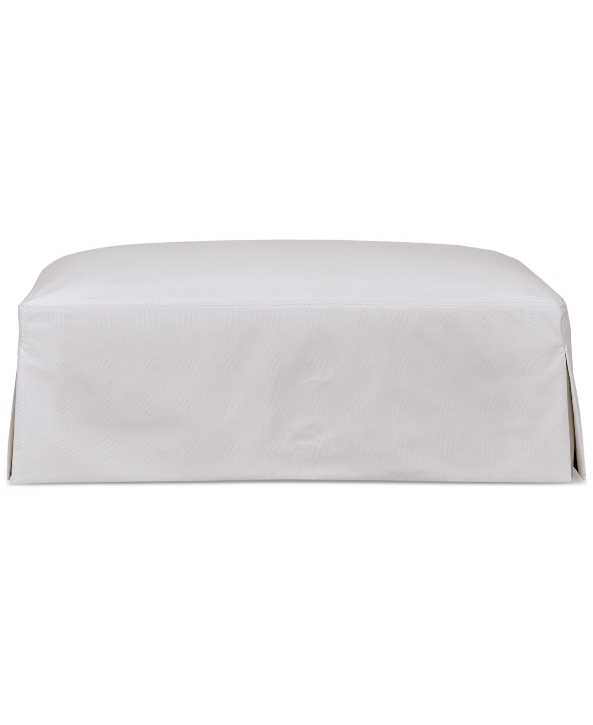 Macy's Brenalee 46" Performance Fabric Slipcover Ottoman In Lily White