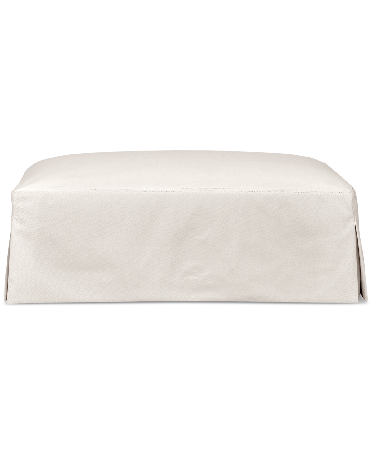 Macy's Brenalee 46" Performance Fabric Slipcover Ottoman In Lily Natural