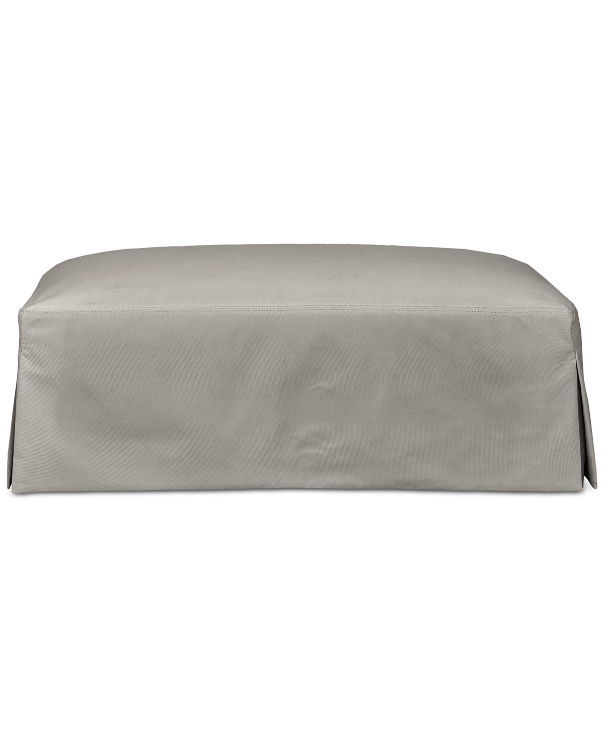 Macy's Brenalee 46" Performance Fabric Slipcover Ottoman In Lily Fog