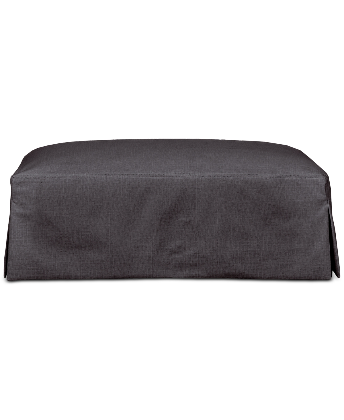Macy's Brenalee 46" Performance Fabric Slipcover Ottoman In Lena Pewter