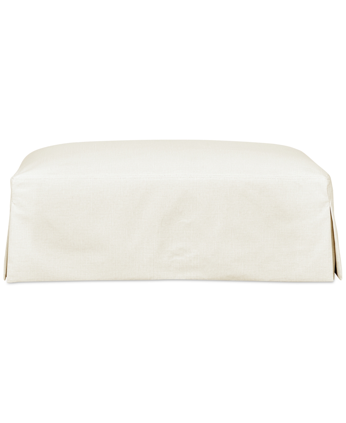 Macy's Brenalee 44" Performance Fabric Slipcover Ottoman In Lena Off White