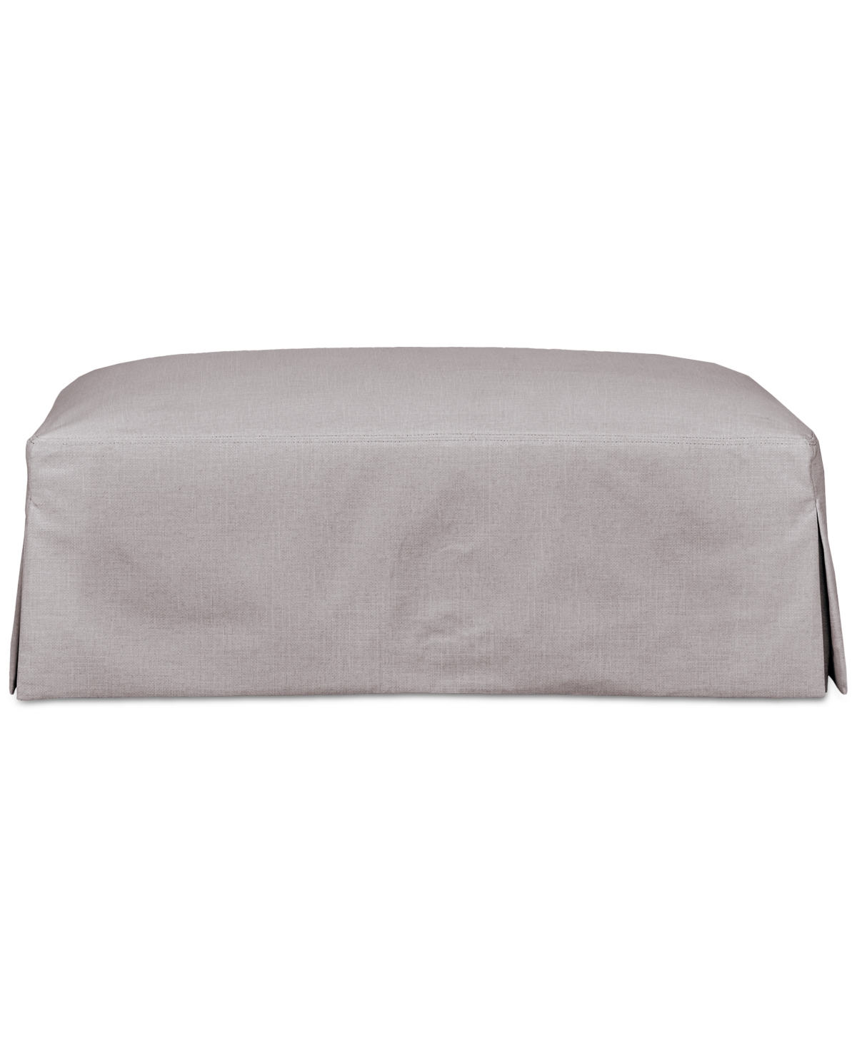 Macy's Brenalee 46" Performance Fabric Slipcover Ottoman In Lena Glacier