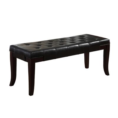 Tufted Bench, Faux Leather, Espresso