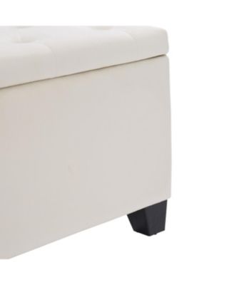 Streamdale Beige Velvet Ottoman Entryway/Bedroom/Living Room