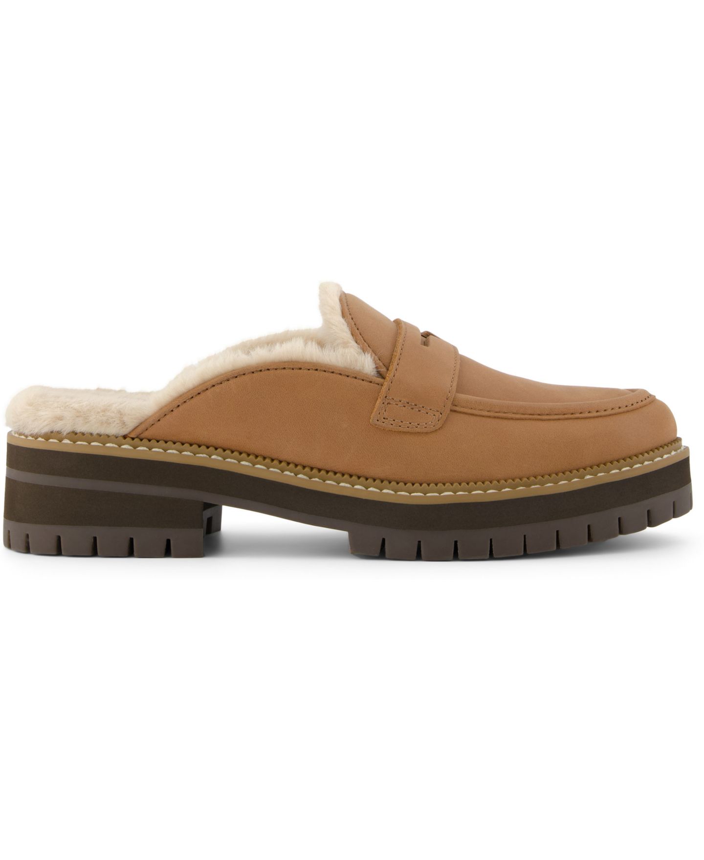 Женские сабо TOMS Cara Cozy Lug Sole Loafer Mule, цвет: Коричневый кожаный — фото 5