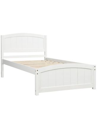 Streamdale Wood Platform Bed With Headboard, Footboard And Wood Slat Support Twin