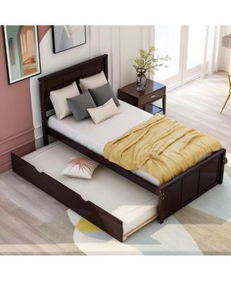 Streamdale Platform Bed With Twin Size Trundle, Twin Size Frame