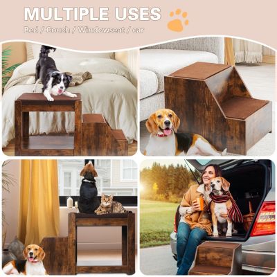 Multi-Level Pet Bed with Removable Step and Cushion