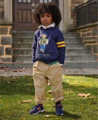 Toddler and Little Boys Polo Bear Fleece Hoodie Sweatshirt