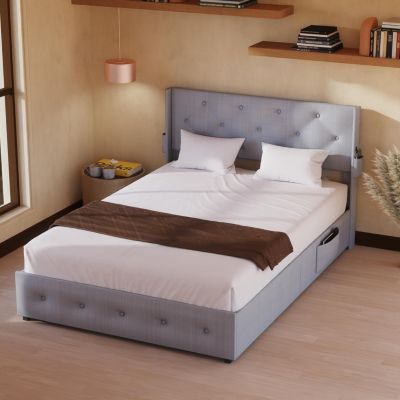 Streamdale Queen Bed Frame with Storage & USB Ports