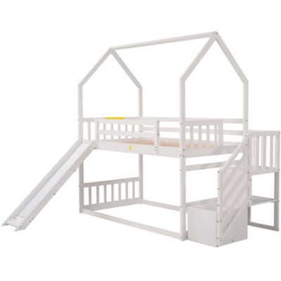 Streamdale Twin Convertible Bunk Bed with Slide and Staircase