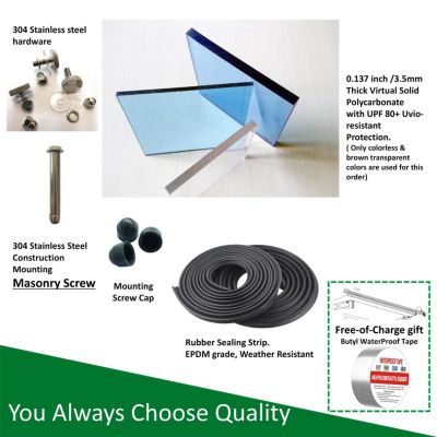 47" x 34" Polycarbonate Awning Canopy