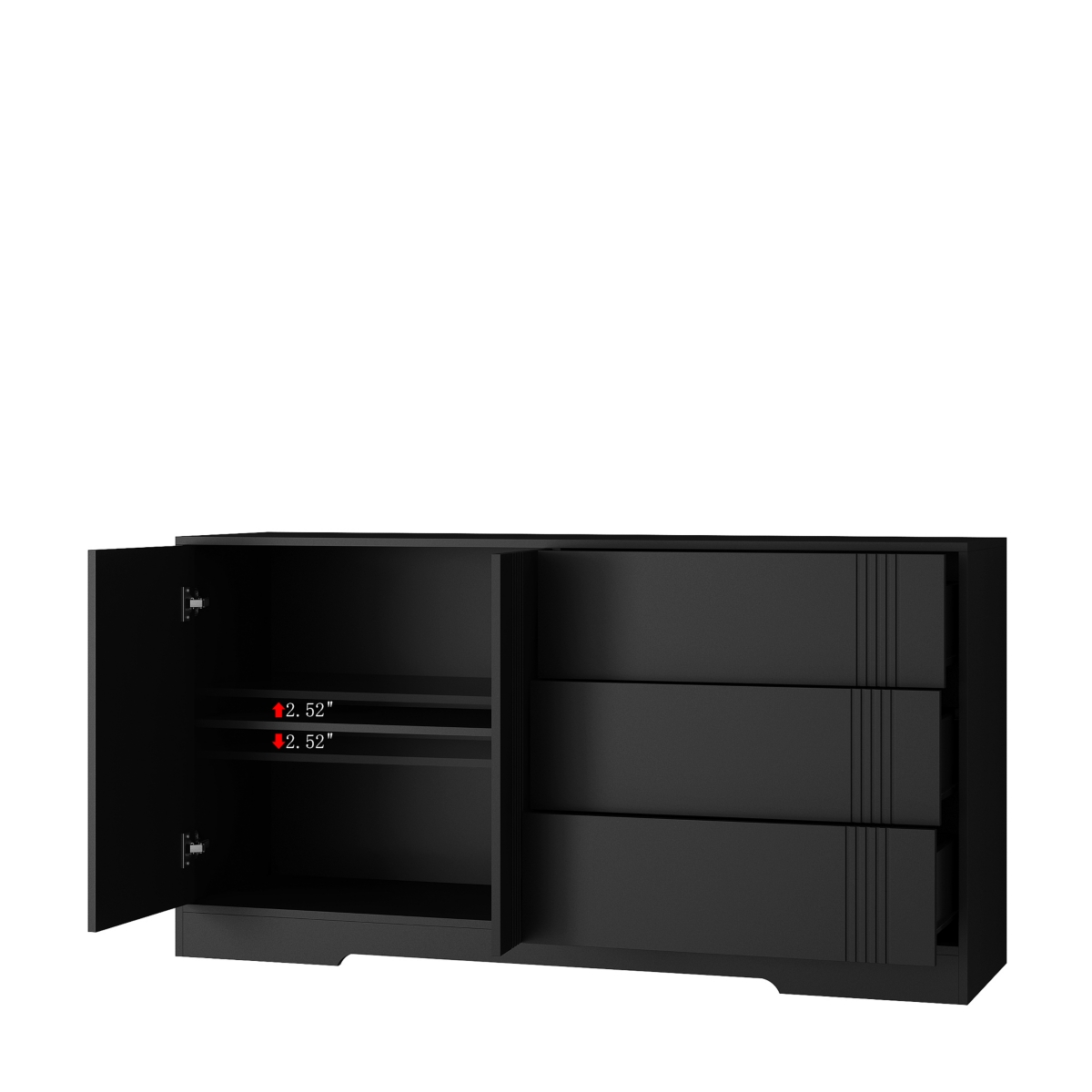 Streamdale Furniture Sideboard Buffet Cabinet with Storage, Modern Kitchen Buffet Storage Cabinet with Drawer and Doors, Large Coffee Bar with Adjusta