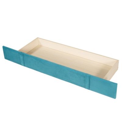 Streamdale Velvet Wingback Storage Platform Bed with Drawer