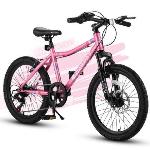 Детская игрушка Streamdale Furniture 20" Kids Bike with 7-Speed, Disc Brake, Front Suspension, 8–12 лет, цвет: Розовый