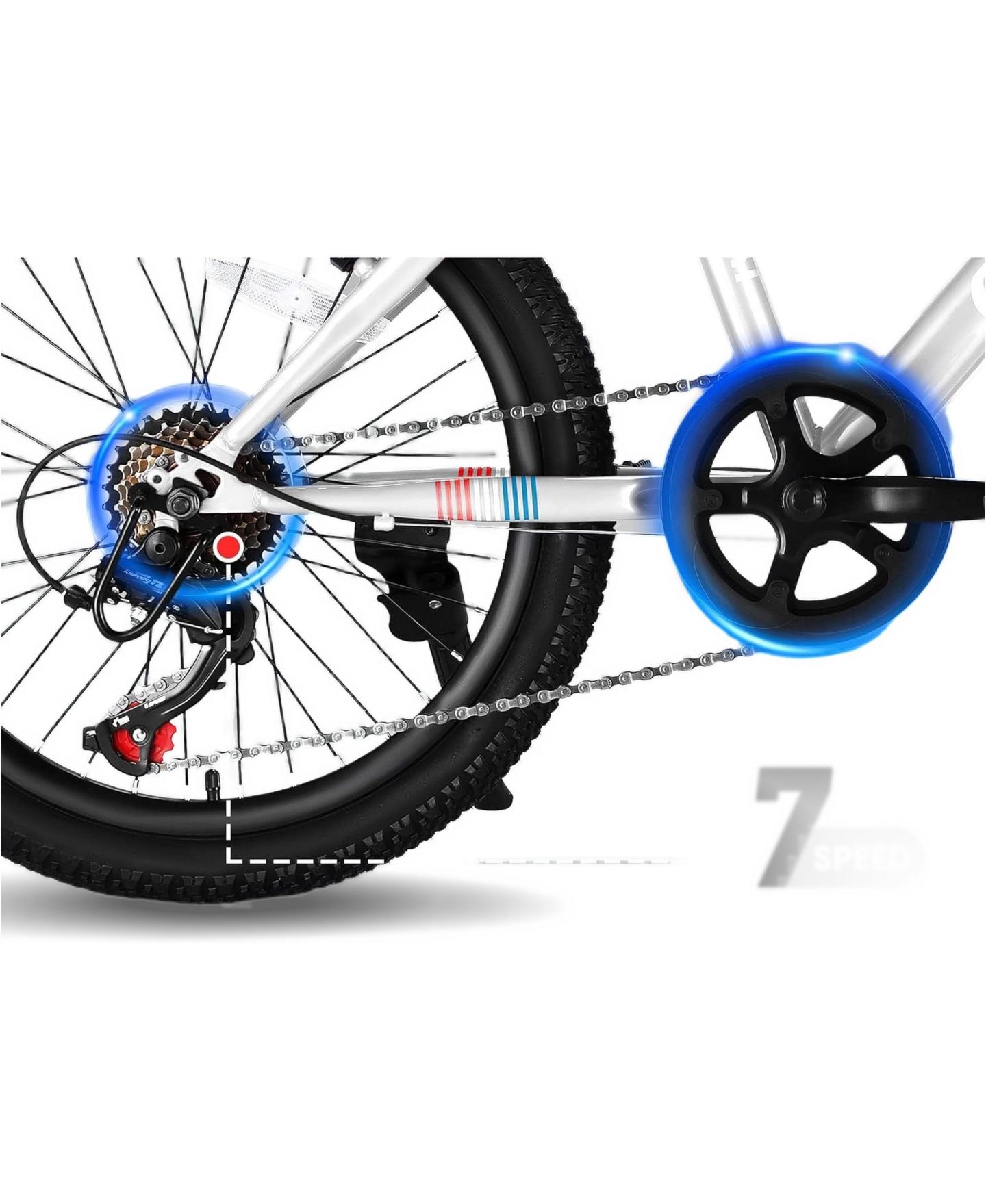 Детская игрушка Streamdale Furniture 20" Kids' Mountain Bike, 7-Speed, Disc Brake, от 8 лет — фото 6