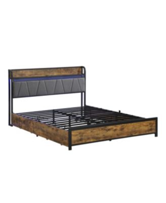 Queen Bed Frame with Storage and Tech