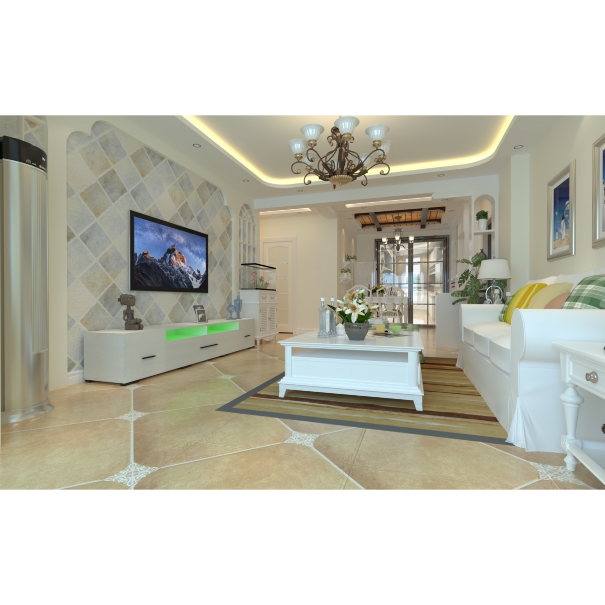 Streamdale Furniture Rgb Led Tv Cabinet with 90% Storage Space and Multicolor Modes