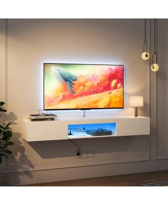 Wall Mounted Floating 65" TV Stand With 16 Color Leds