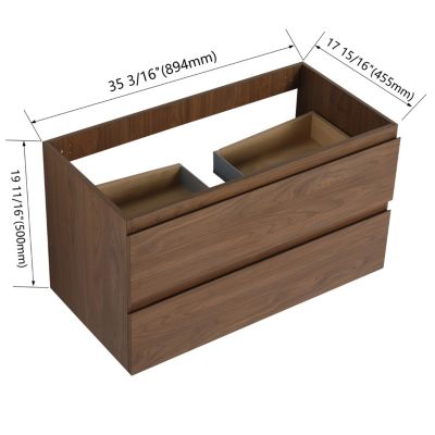 Streamdale 36" Wood Grain Wall-Mounted Bathroom Vanity Cabinet