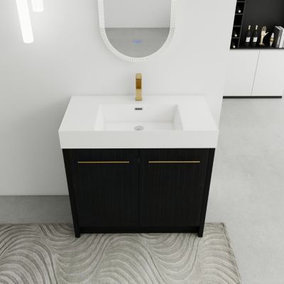 36" Freestanding Vanity with Resin Sink & Soft-Close Door