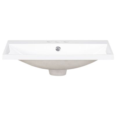 24" Ceramic Vanity Top, White Basin, 3-Faucet Holes