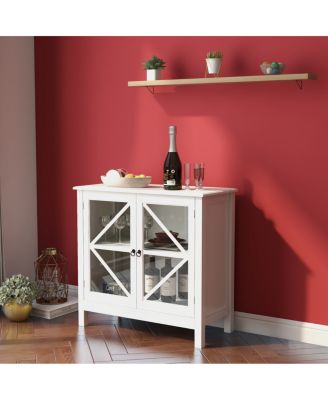 Kitchen Cabinet With Double Glass Doors