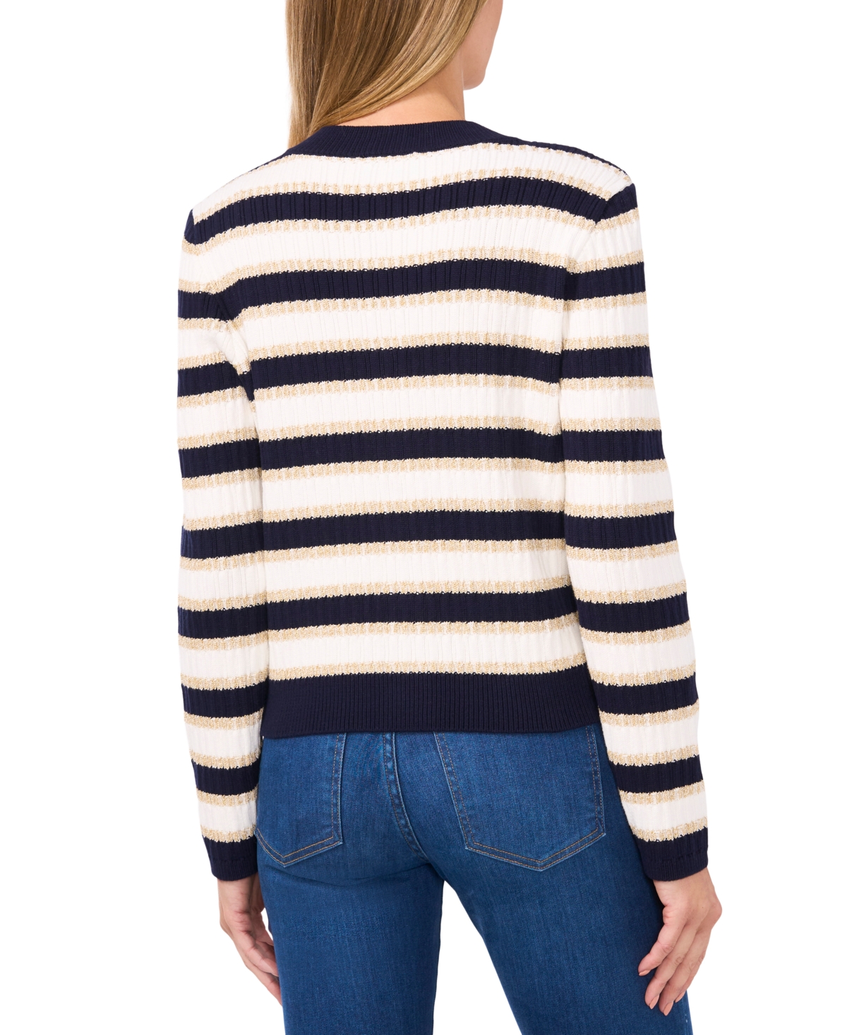 CeCe Women's Striped Cardigan