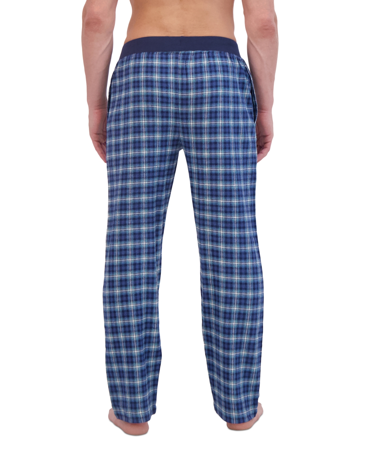 Hanes Men's Ultimate Ultra Soft Plaid Flannel Pajama Pants -white