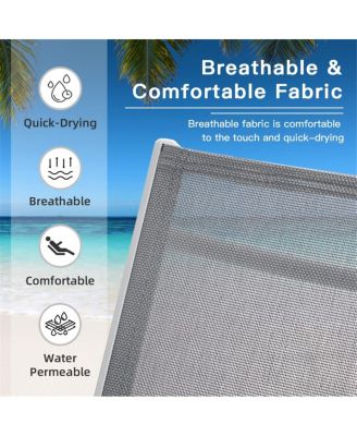 Streamdale 2 Outdoor Chaise Lounge Chairs with Adjustable Backrest