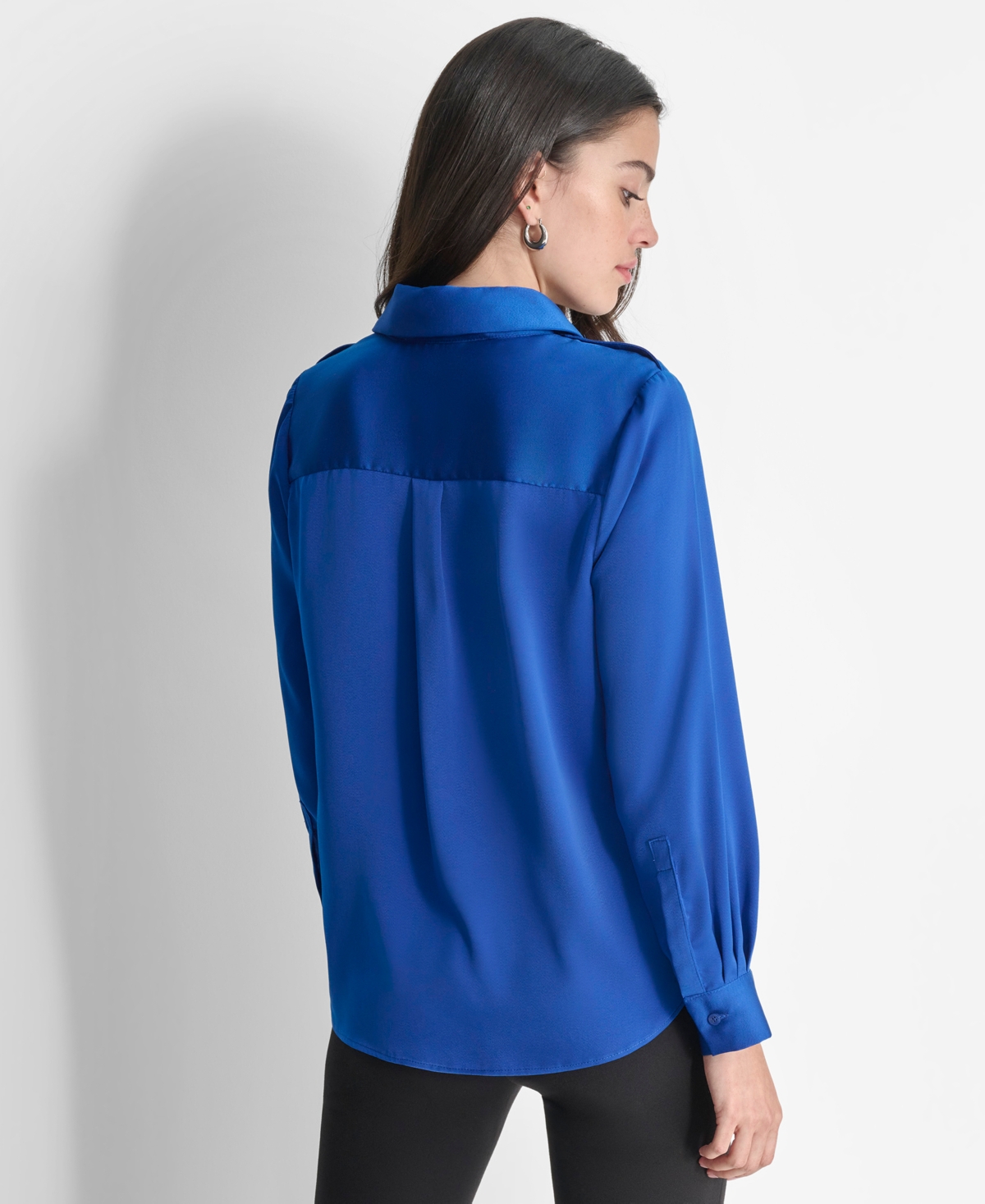 Dkny Women's Long-Sleeve Button-Front Blouse