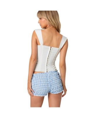 Marcella wide strap mesh corset top