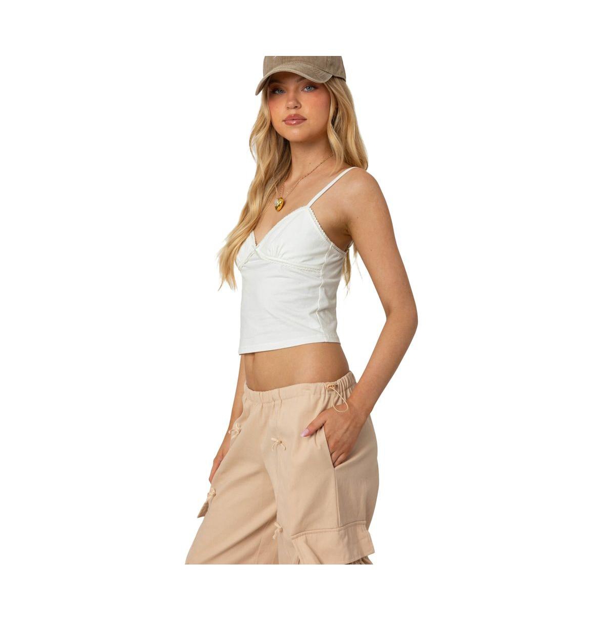 Edikted Women's Gila lace trim tank top