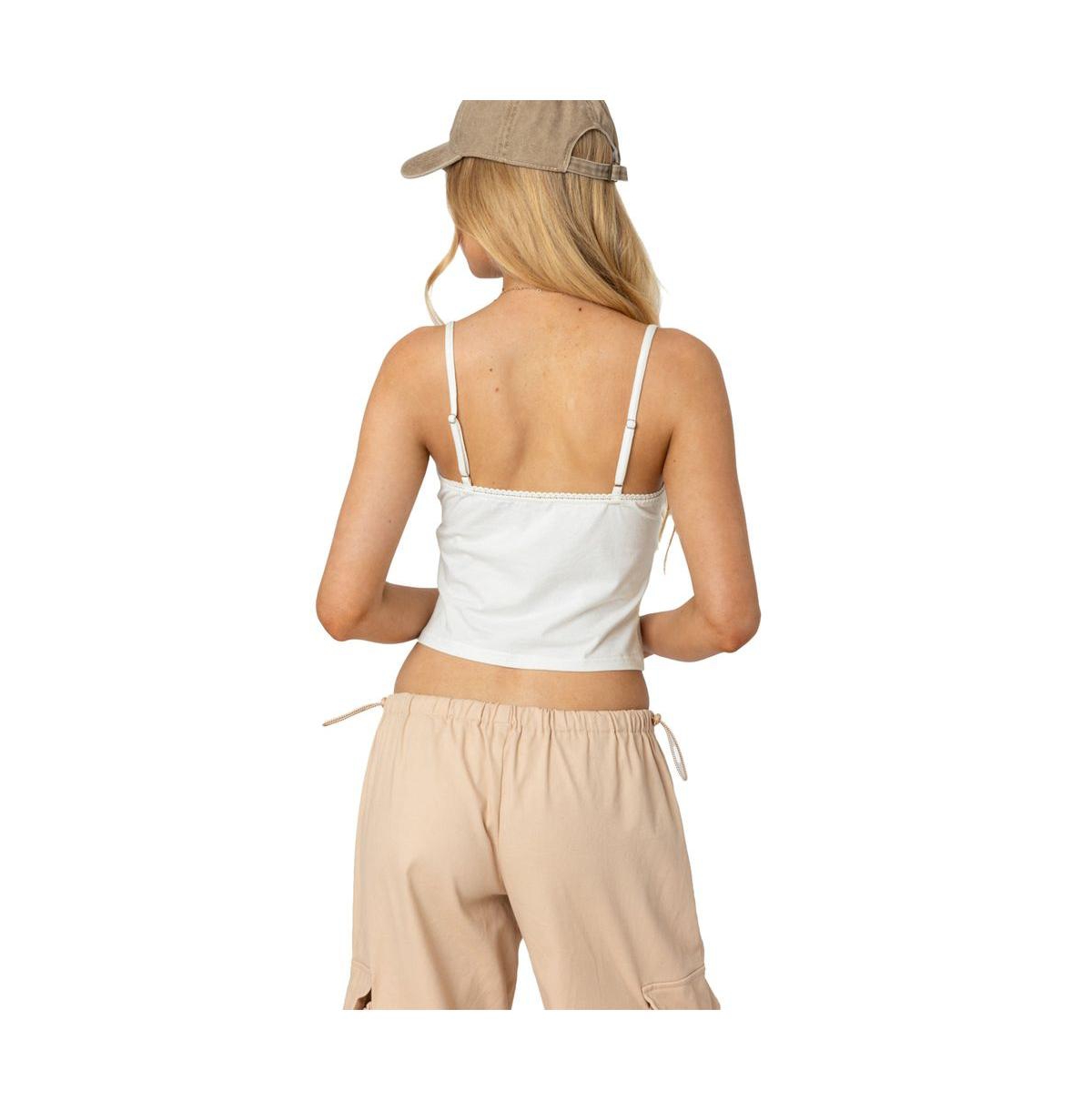 Edikted Women's Gila lace trim tank top