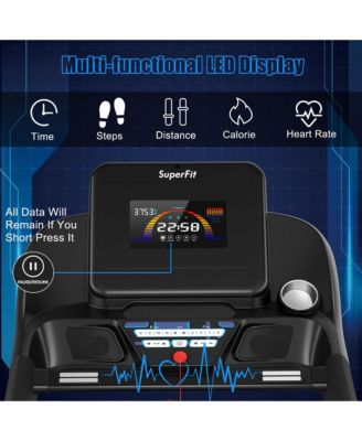 4.75HP Electric Folding Treadmill W/APP Auto Incline Preset Programs Speakers