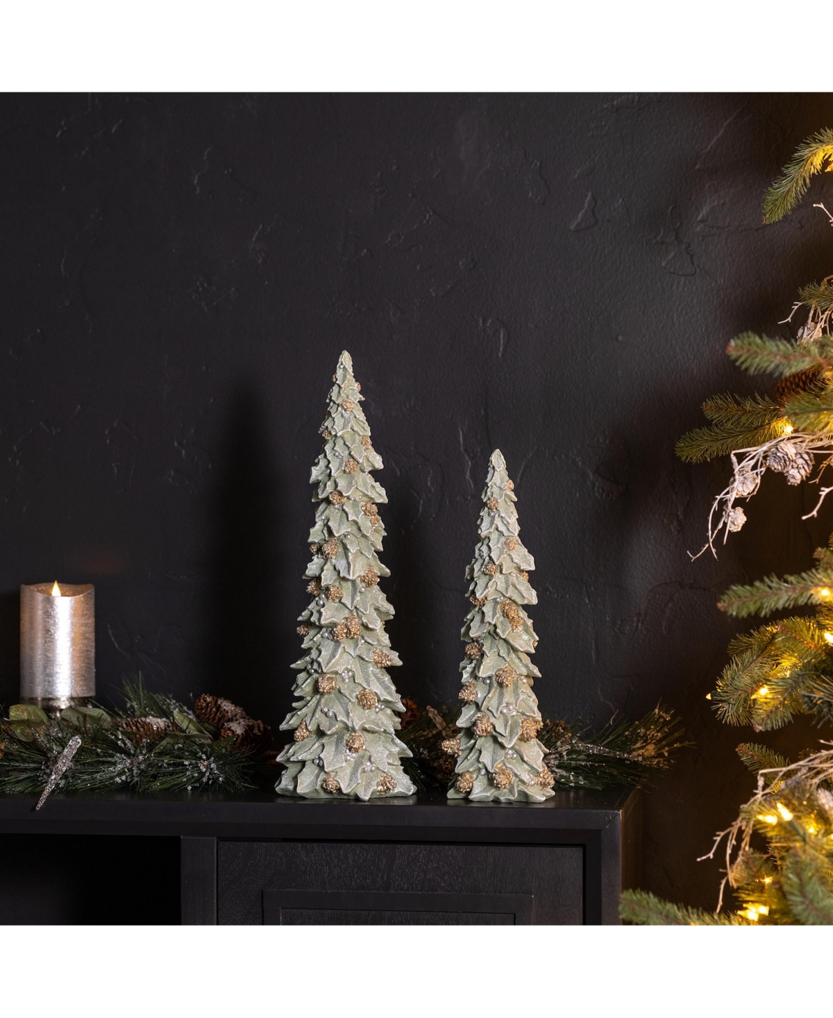 Slickblue Elegant Christmas Trees for Festive Holiday Decor (Set of 2)