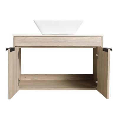 30" Modern Design Float Bathroom Vanity With Ceramic Basin Set