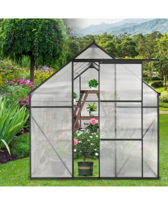 Durable 6x8 FT Polycarbonate Greenhouse with Raised Base